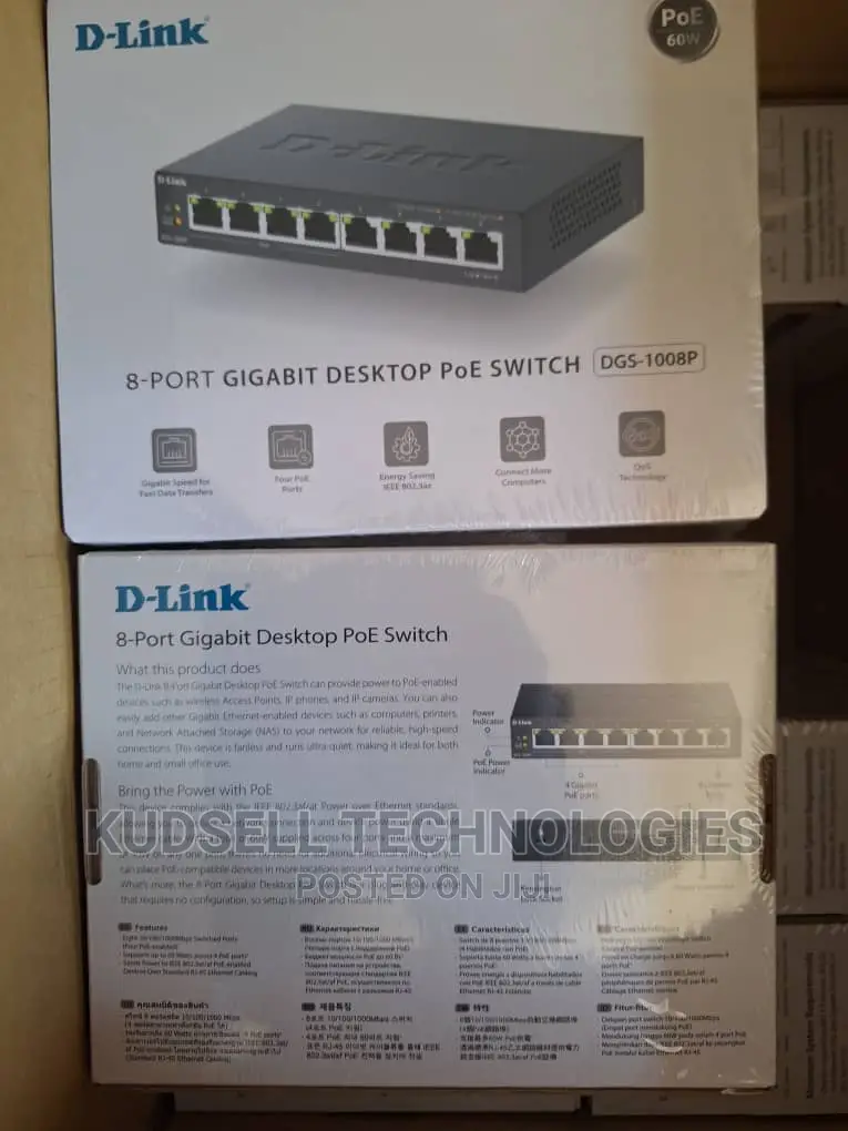 8-Port Desktop Switch With 4 Poe Ports
DGS-1008p