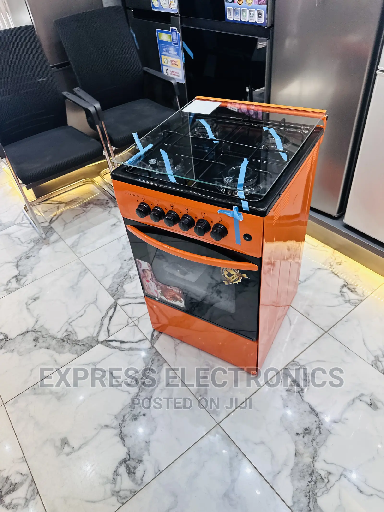 Very Cool  Orange Gas Cooker Oven 4burner Lovely  New