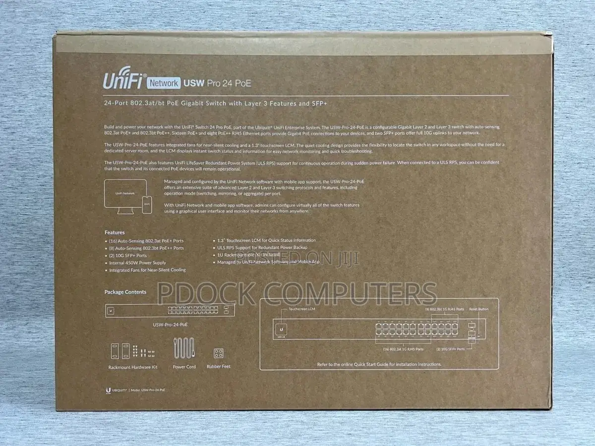 Unifi USW-PRO-24-POE Layer 3 Port Managed Gigabit Switch