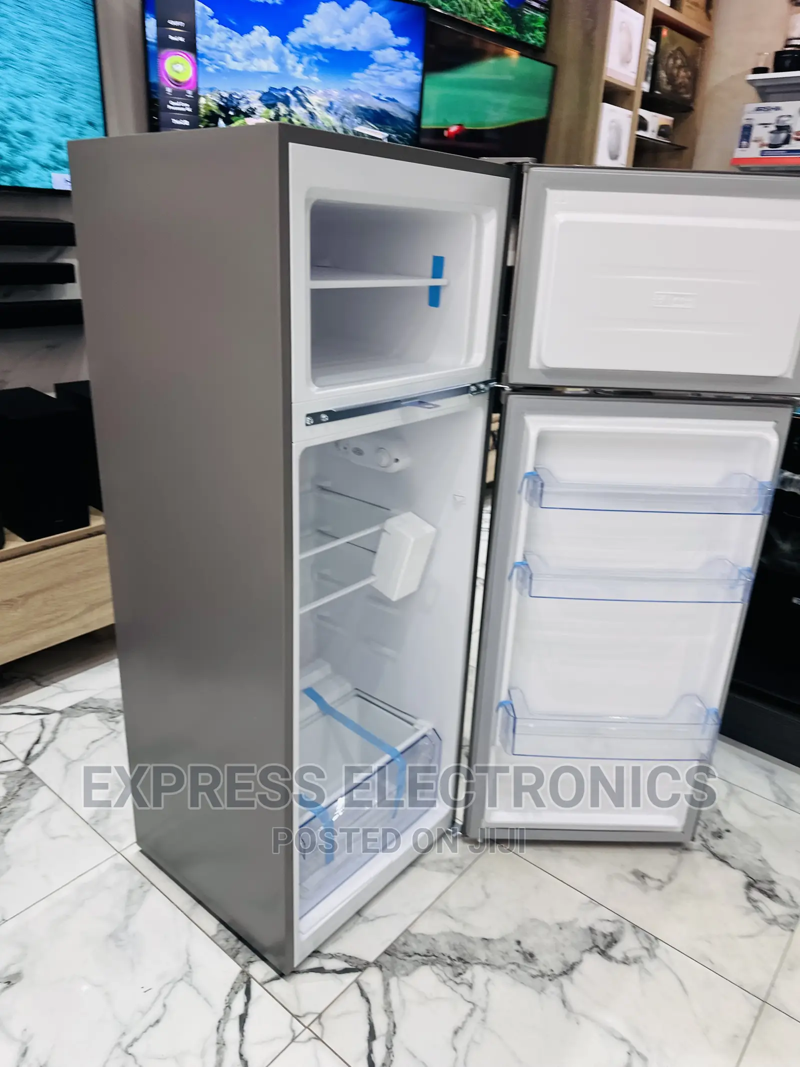 Freshness Hub Double Door Fridge Pearl PF-250 Grey