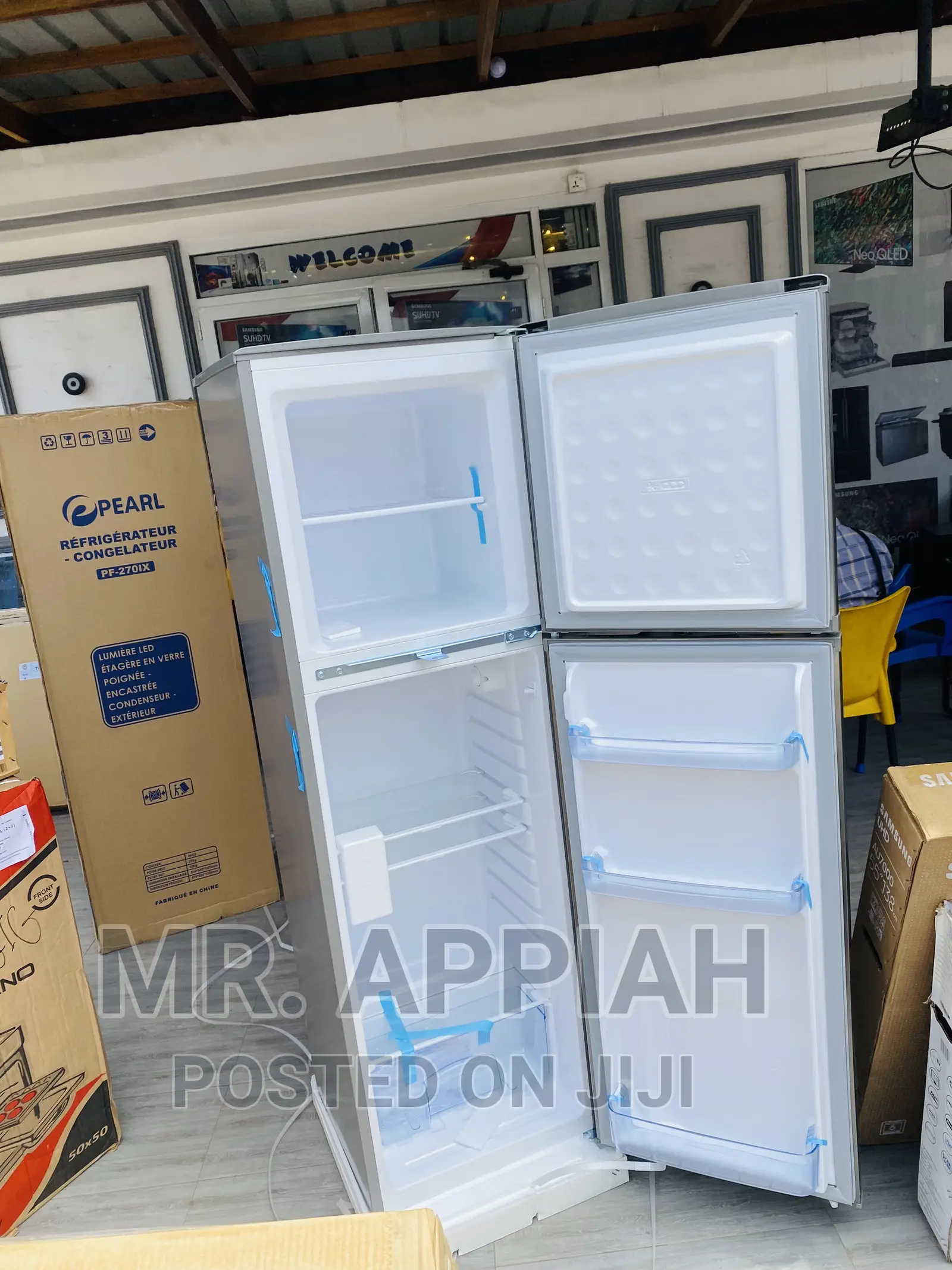 Cost Saving Pearl PF-270 Ix Double Door Fridge(166L)Gray.