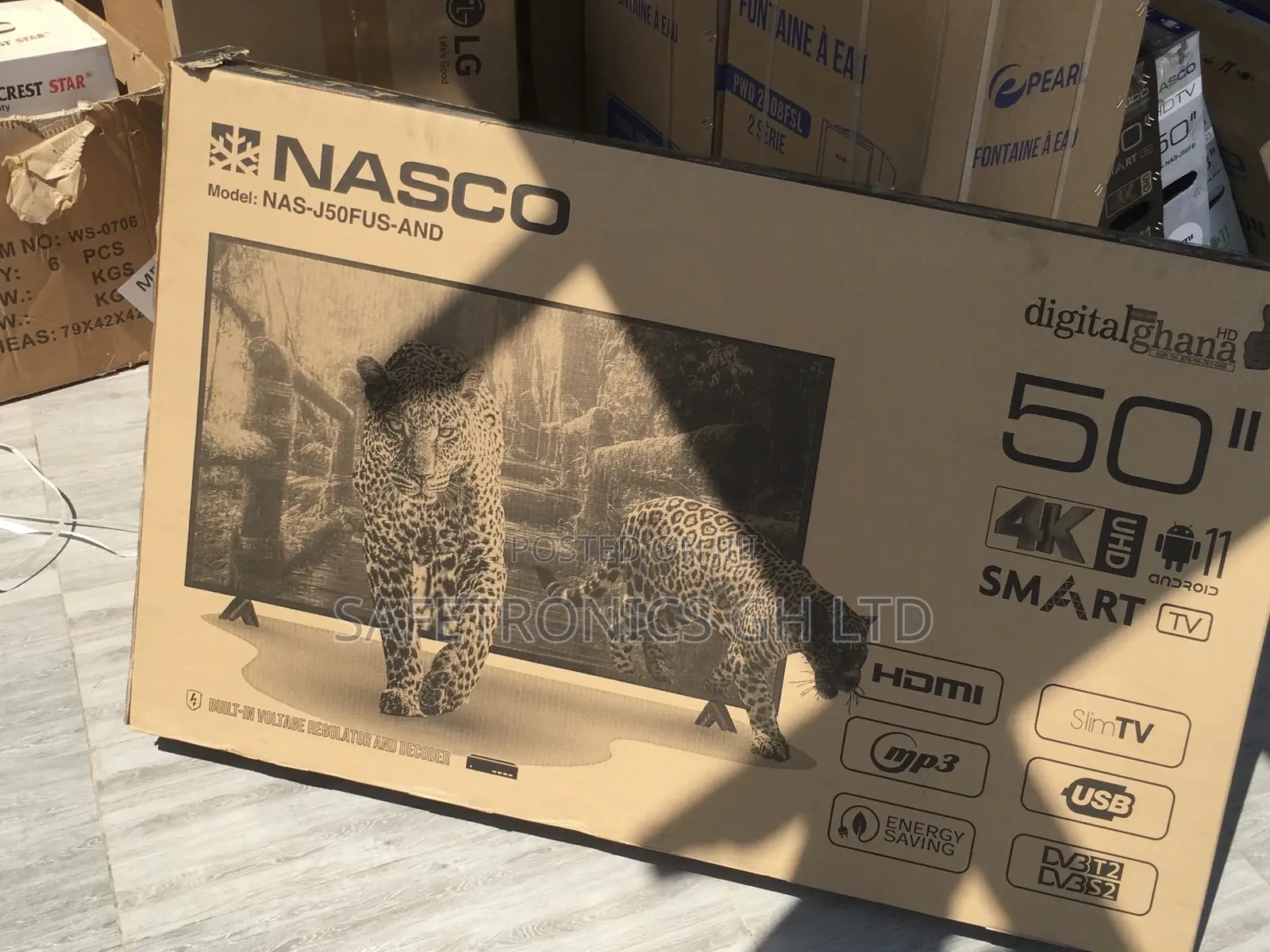 Smart LED Nasco 50 Inches Glossy Black Electric Tv 