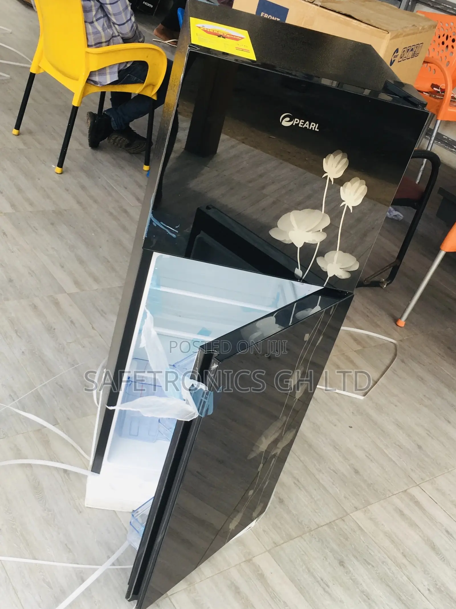 Pearl Black Glass Doubledoor Topfreezer Pf-17t Fridge