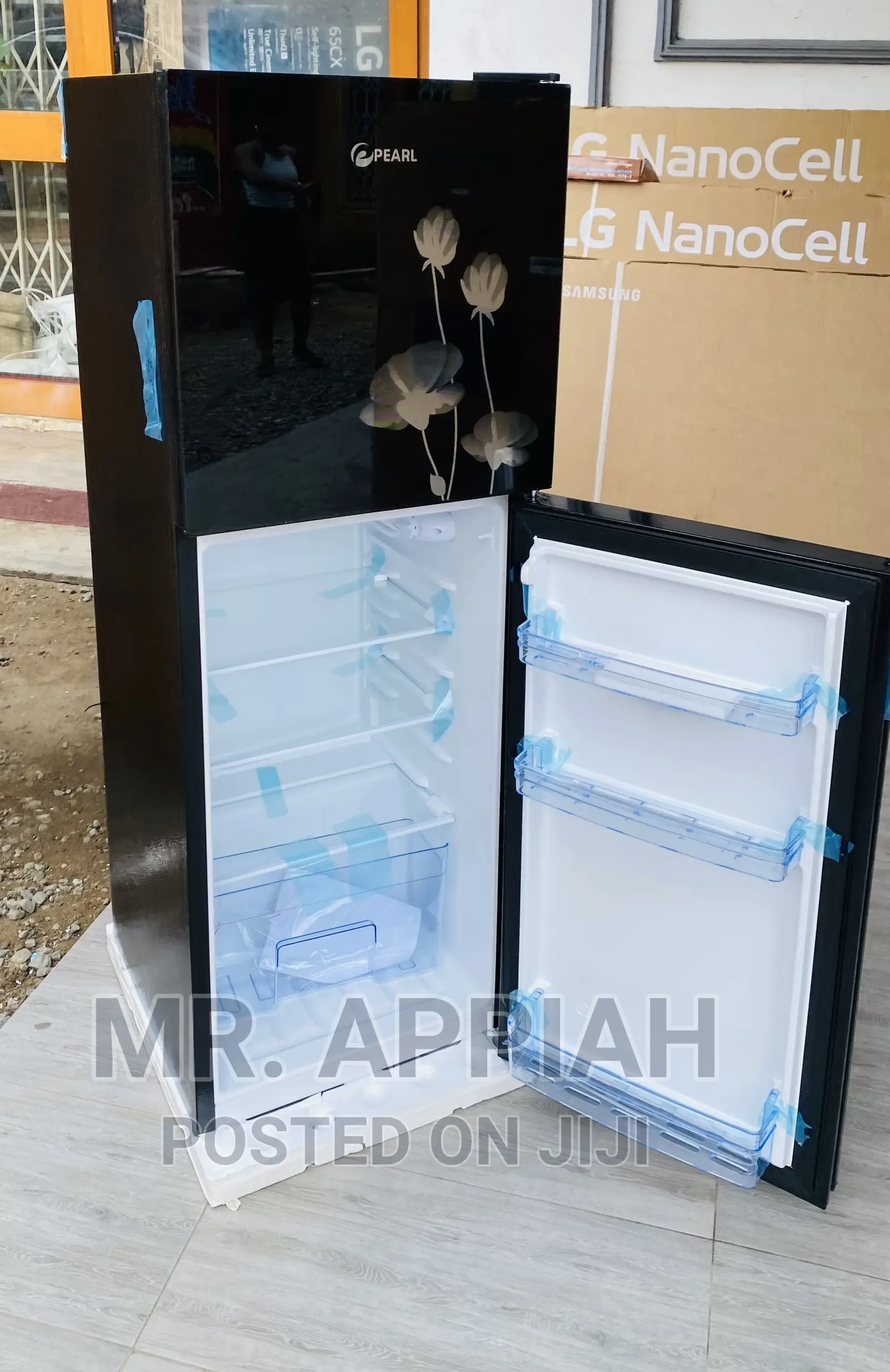 Latest Pearl Double Door Refrigerator(PF-20T)138L,Black.