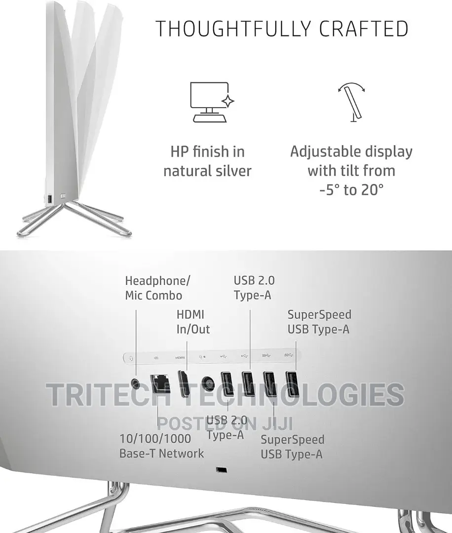 HP Aio, Intel CORE 17, 11th Gen, 8gb DDR 4 RAM , 1tb HDD