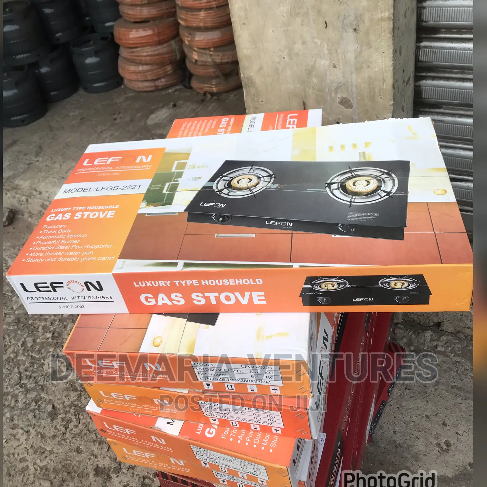 Lefon 2 Burners Auto Ignition Glass Gas Stove