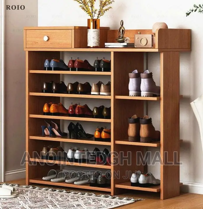 5 Tier Wooden Shoe Rack - Brown