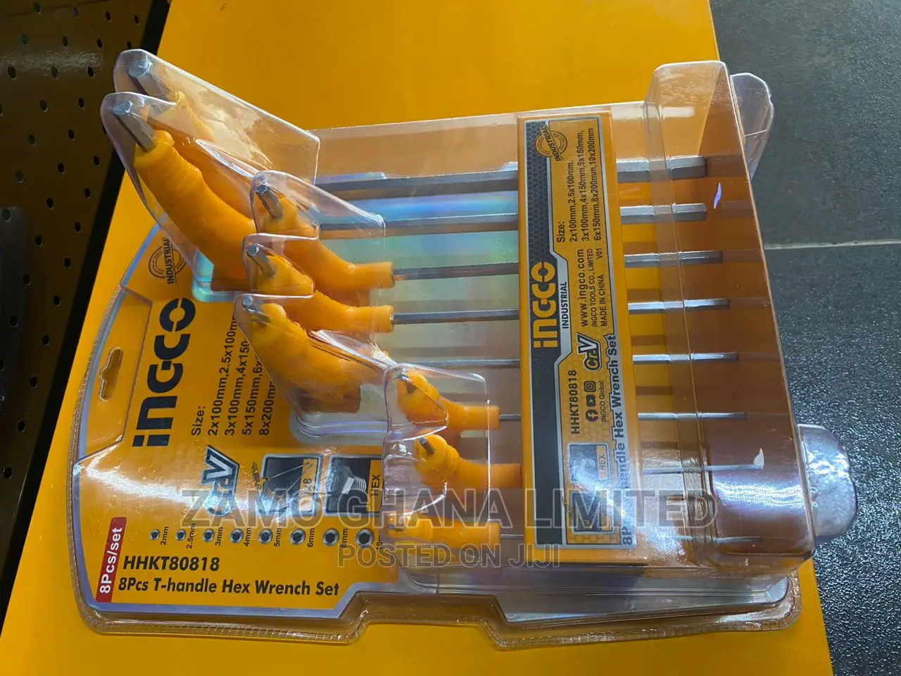 Ingco 8 PCS T-Handle Hex Wrench Set - Hhkt80818