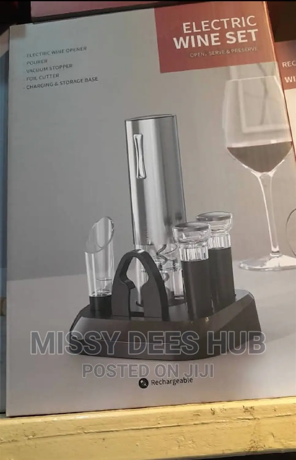 7-in-1 Electric Wine Set With Charging Base ( Rechargeable)