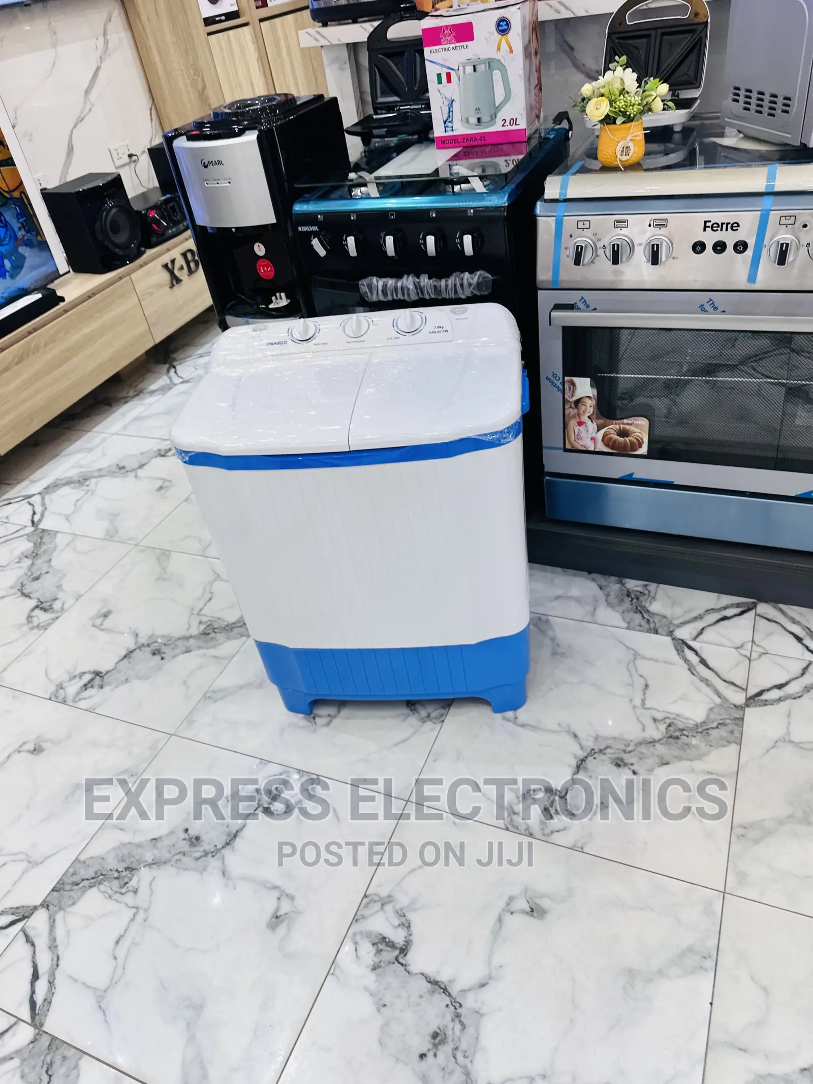 Clean Queen White Washing Machine Nasco 7kg Twintub Topload