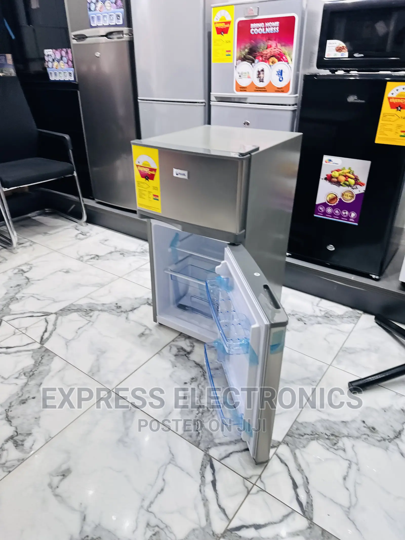 Double Cool 10T Mini Fridge Pearl Double Door Table Top