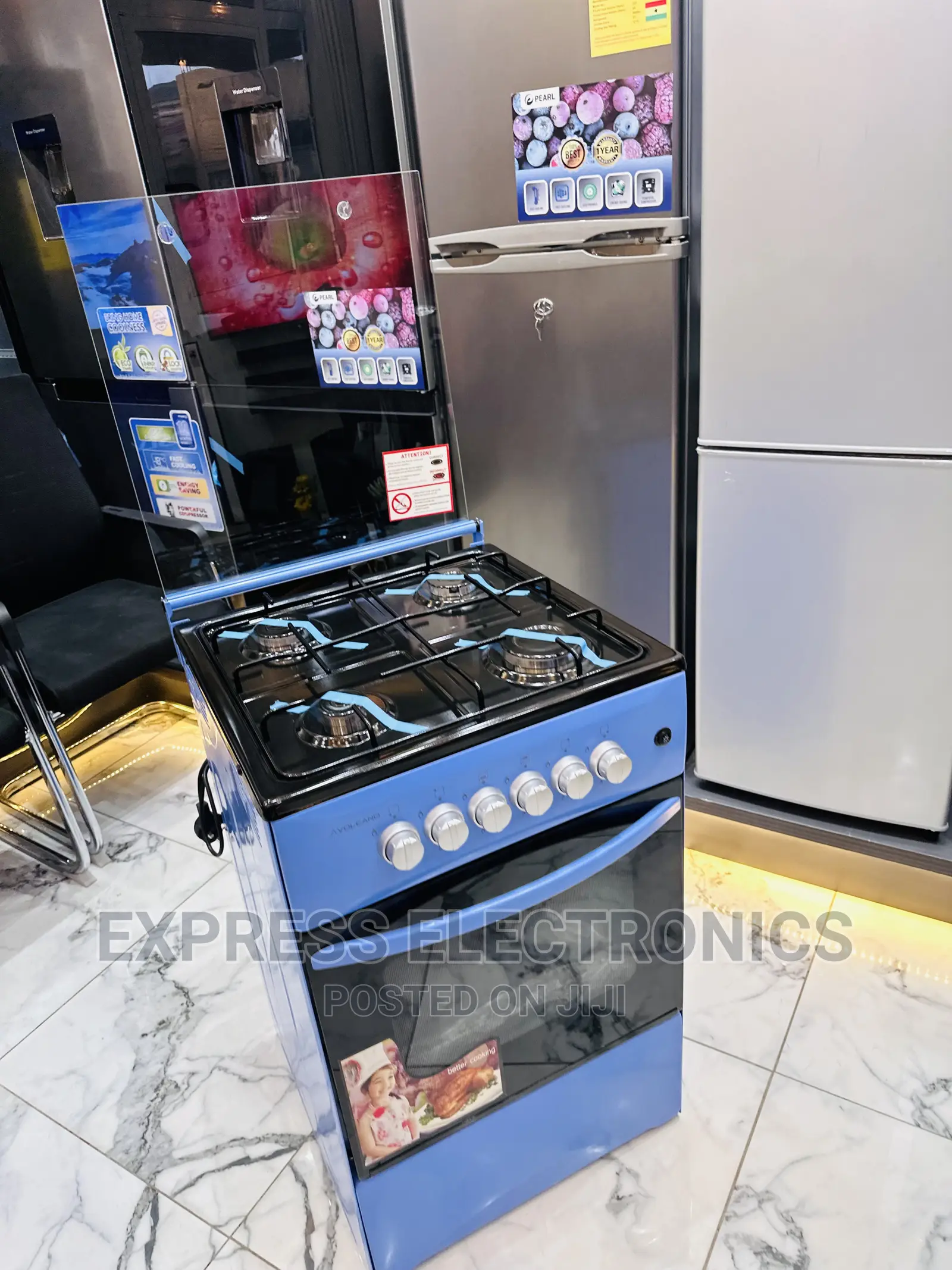 Fire Chef  Gas Cooker Stove Oven Grill 4burner 50/50 Blue