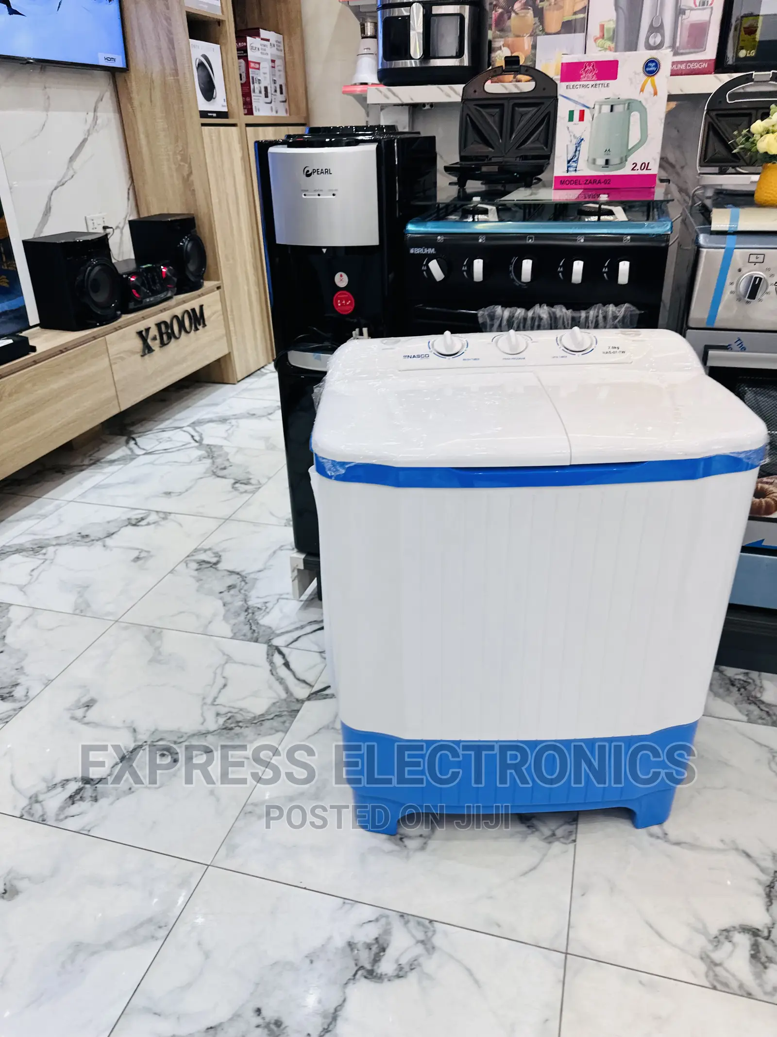 Double Wash Machine Nasco White 7kg Topload