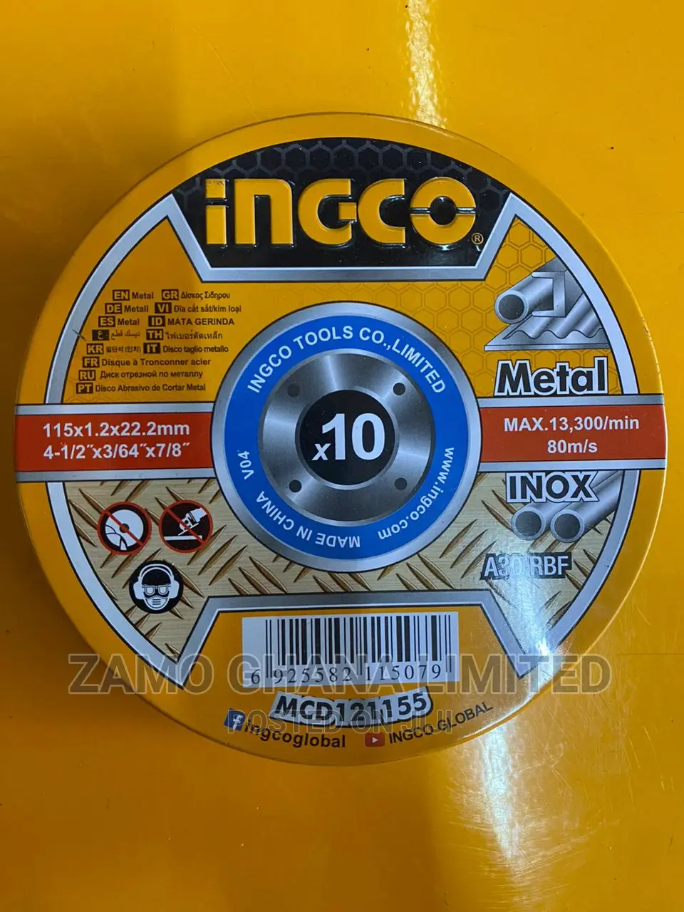 Ingco Abrasive Metal Cutting Disc Set 4.5" - McD121155