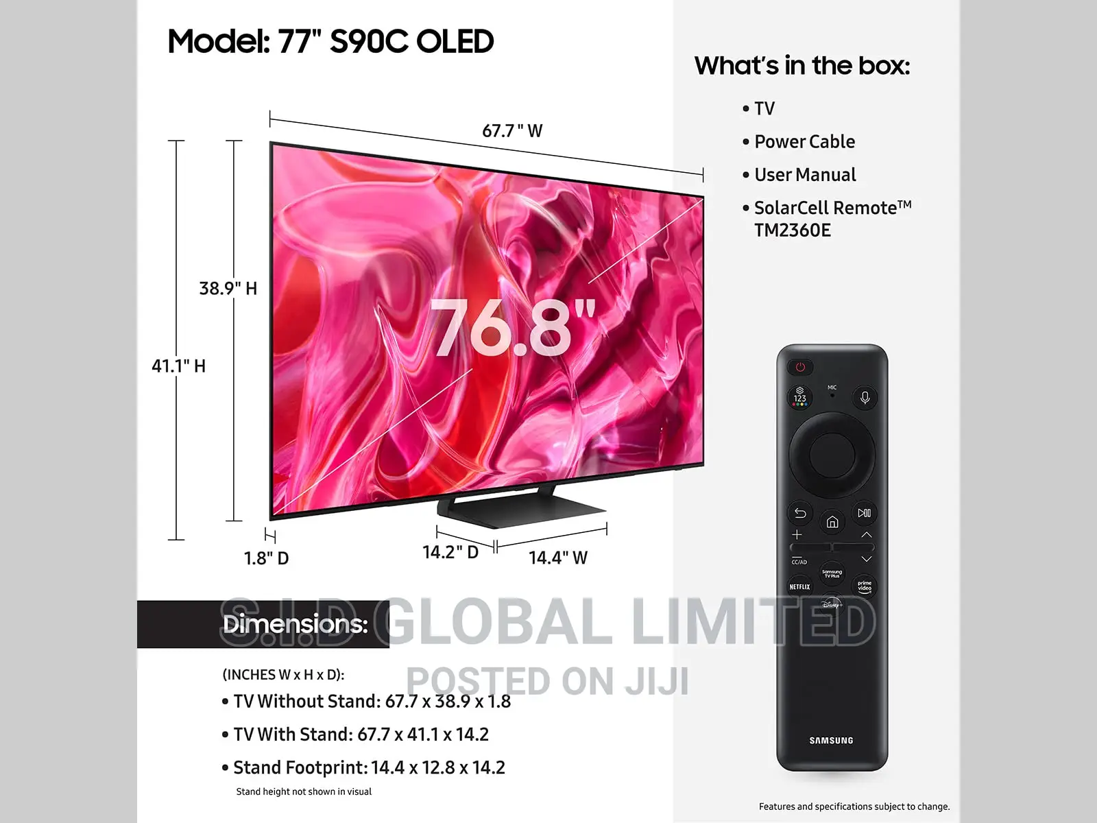Samsung Oled 77'' S90C Series Quantum HDR Qn77s90c 2023
