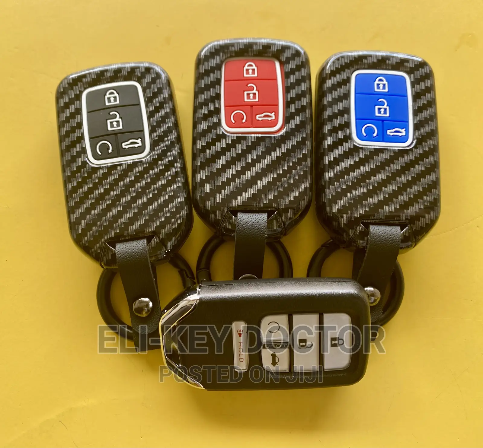 Carbon Car Key Case for Honda Accord Civic CRV HRV Smart Key
