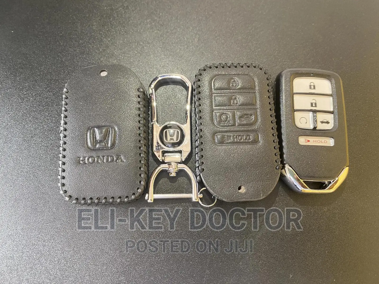 Leather Cases for Honda Accord Civic CRV Smart Key With Hook