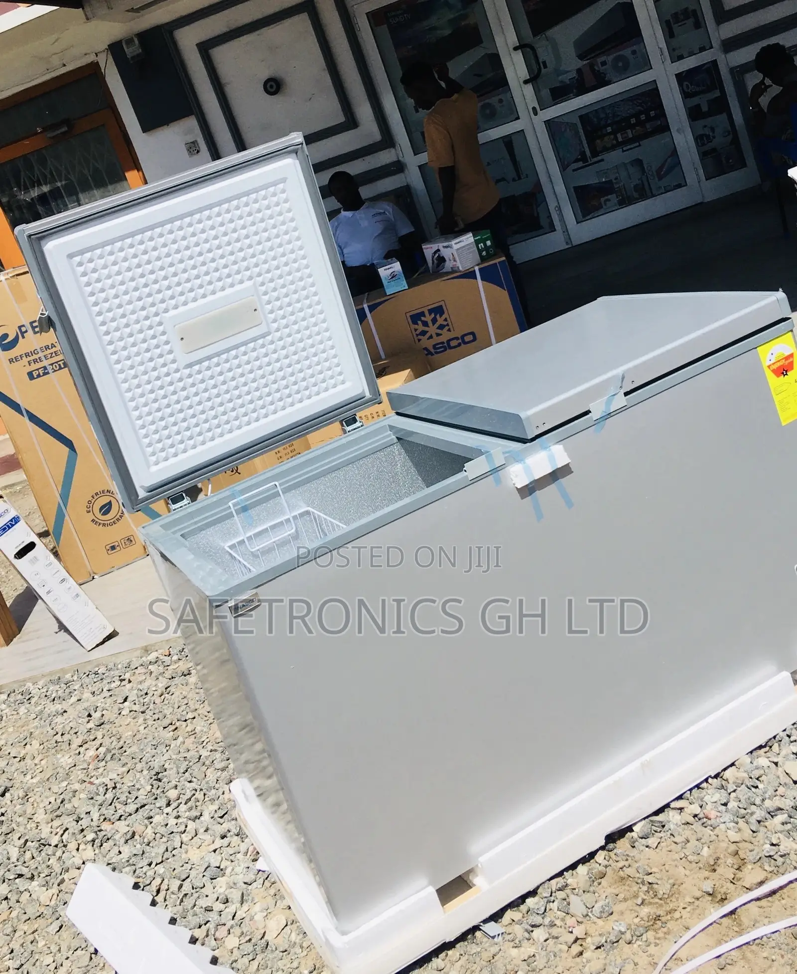 Gray Chestfreezer 425 Liters Doubledoor Nas500fc Electric