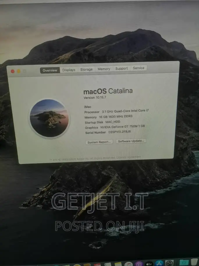 Desktop Computer Apple iMac 8GB Intel Core I5 HDD 1T
