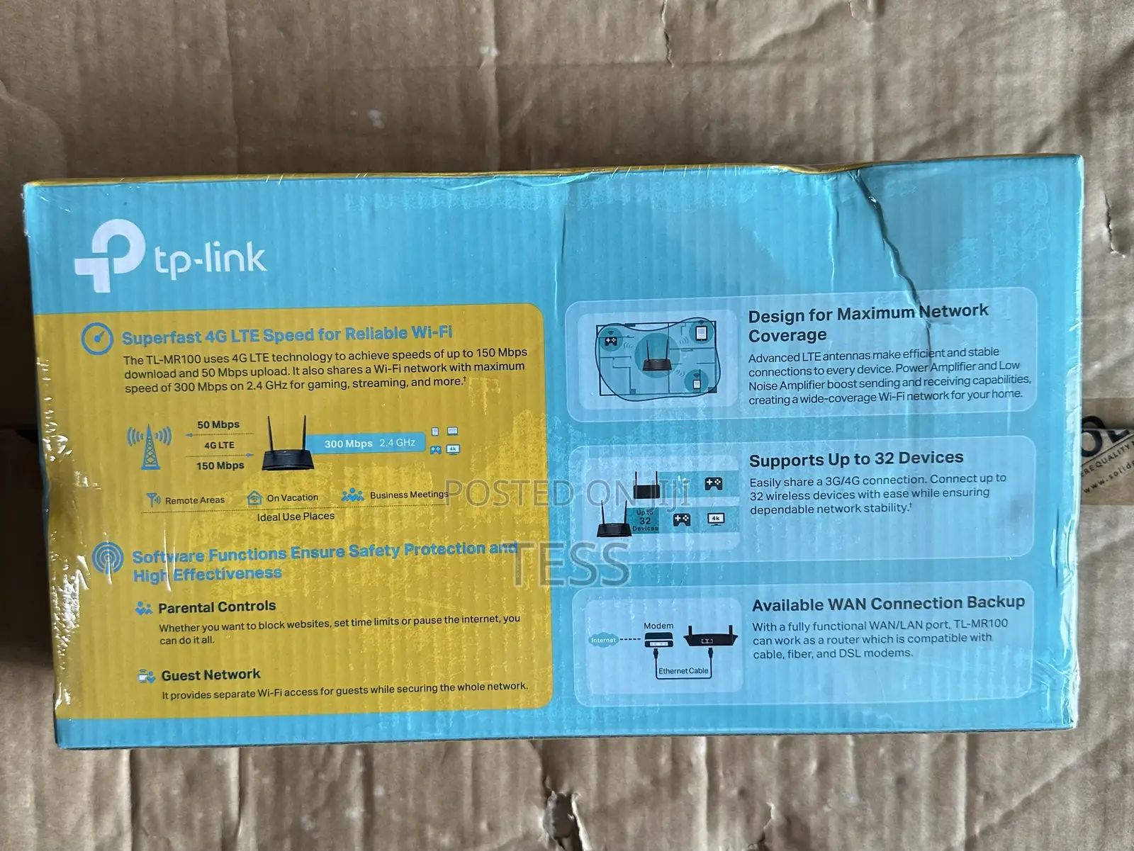 Tp-Link Tl-Mr100 4g Lte Universal Sim Router 300mbps