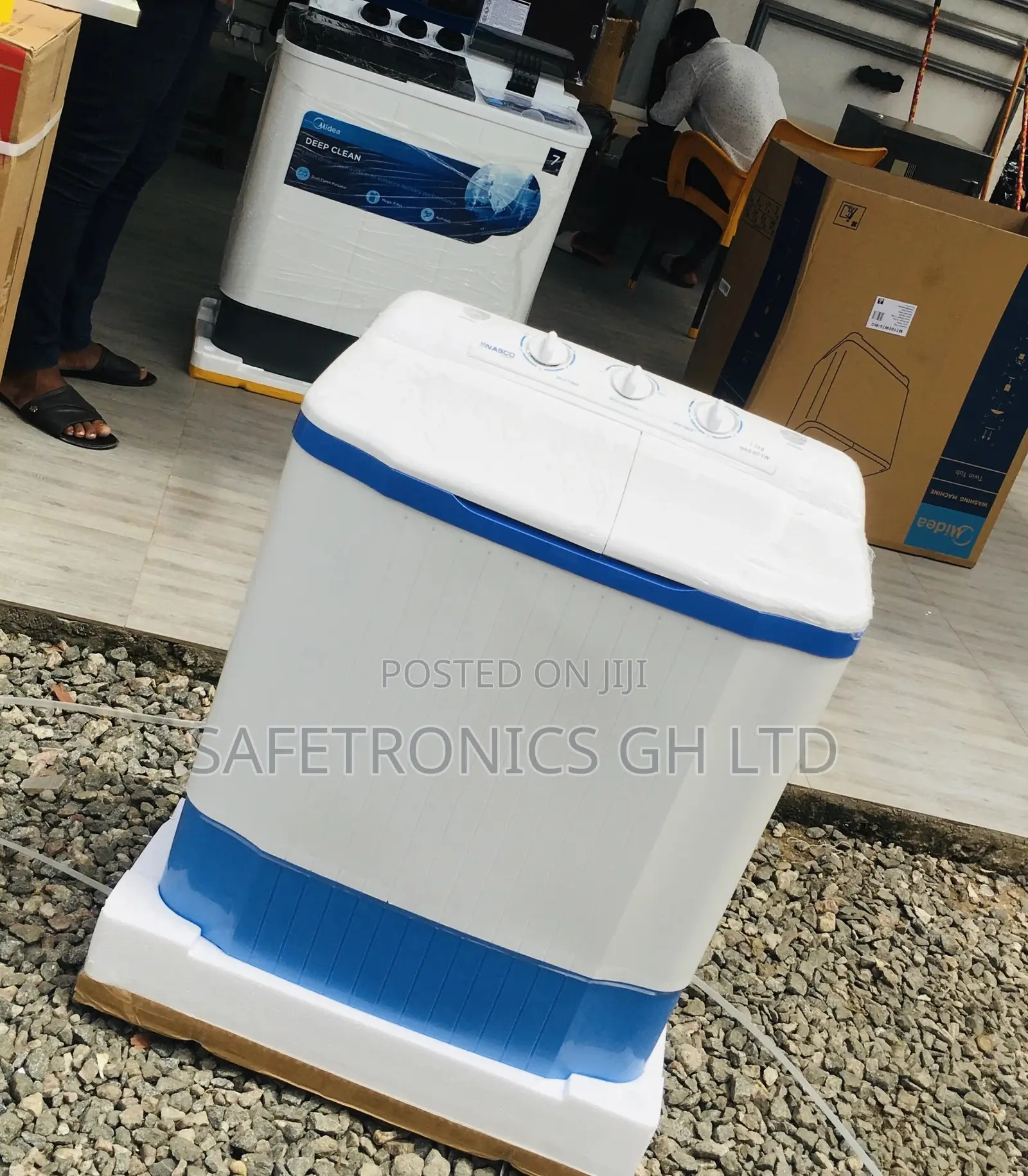 White Washingmachine Topload Nasco Semiautomatic 7kg Twintub