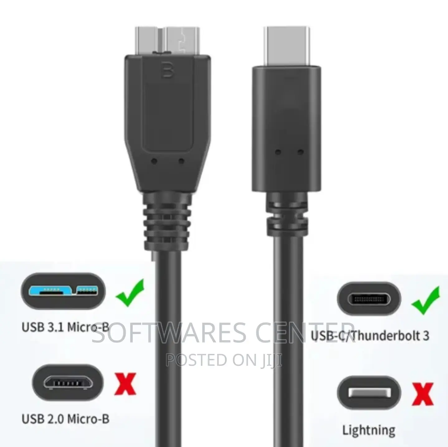 USB 3.1 Type-C Male to USB 3.0 Micro B Male Cable