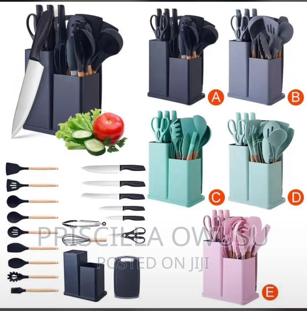 19 PCS Silicone Ladles and Knives Kitchenware Set for Sale