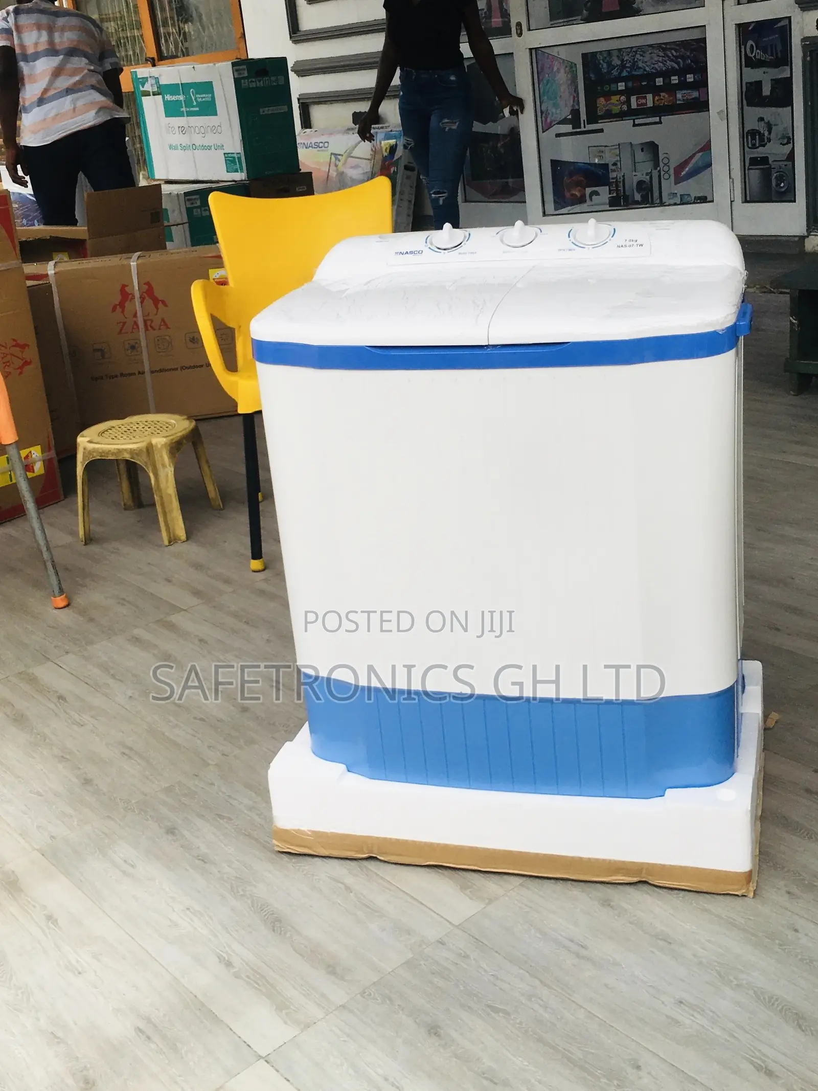 Washingmachine 7kg Topload Semiautomatic Nasco White Twintub