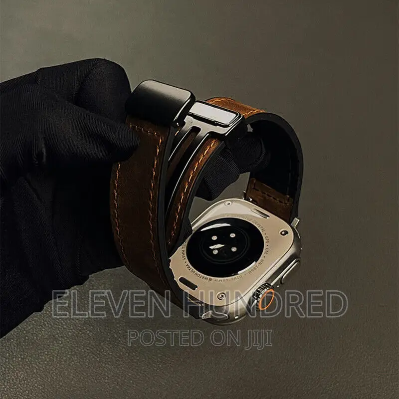 Leather Strap for Apple Watch 9 8 7 6 5 Se Ultra