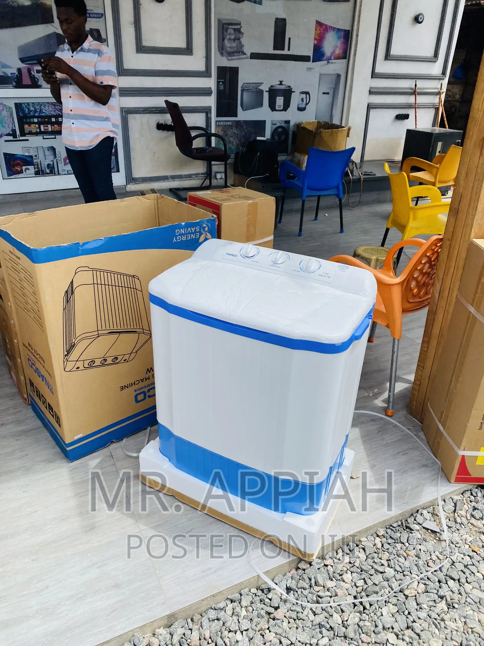 Nasco 7kg Electric Washing Machine + Spin Dry(White).