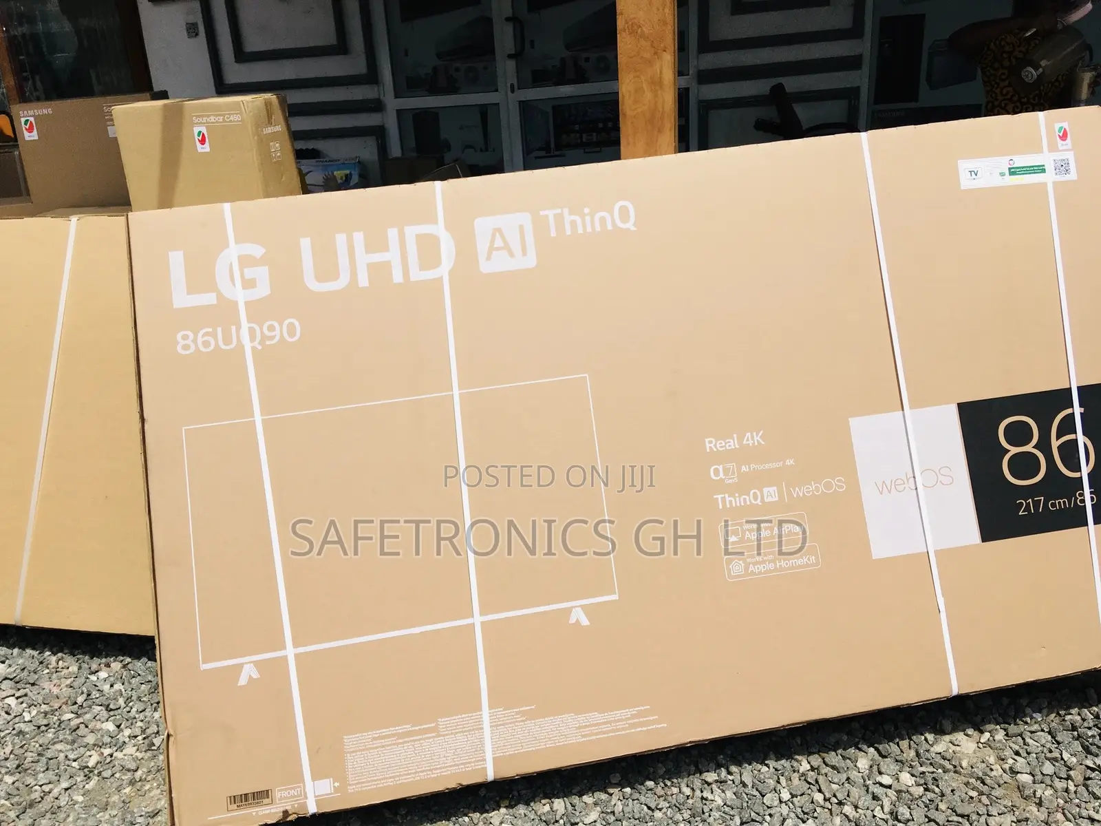 LED Smart Glossy Black Smart UQ90 LG 86 Inches Electric