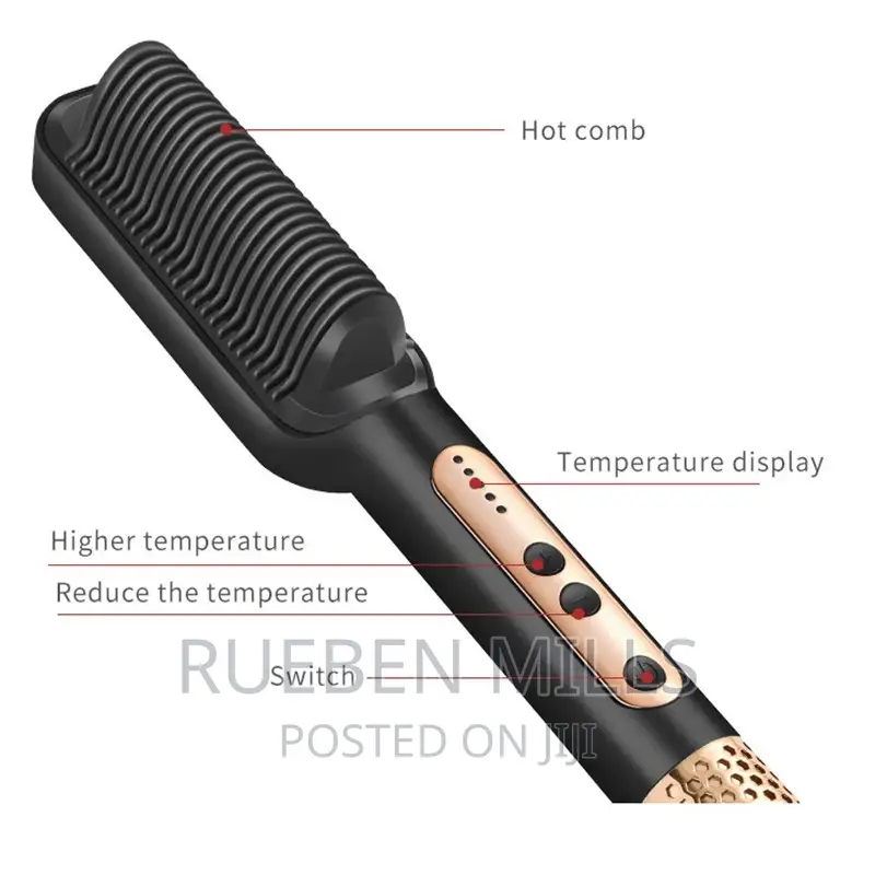 950 Degree Fahrenheit Ring Hot Comb Hair Straightener Brush