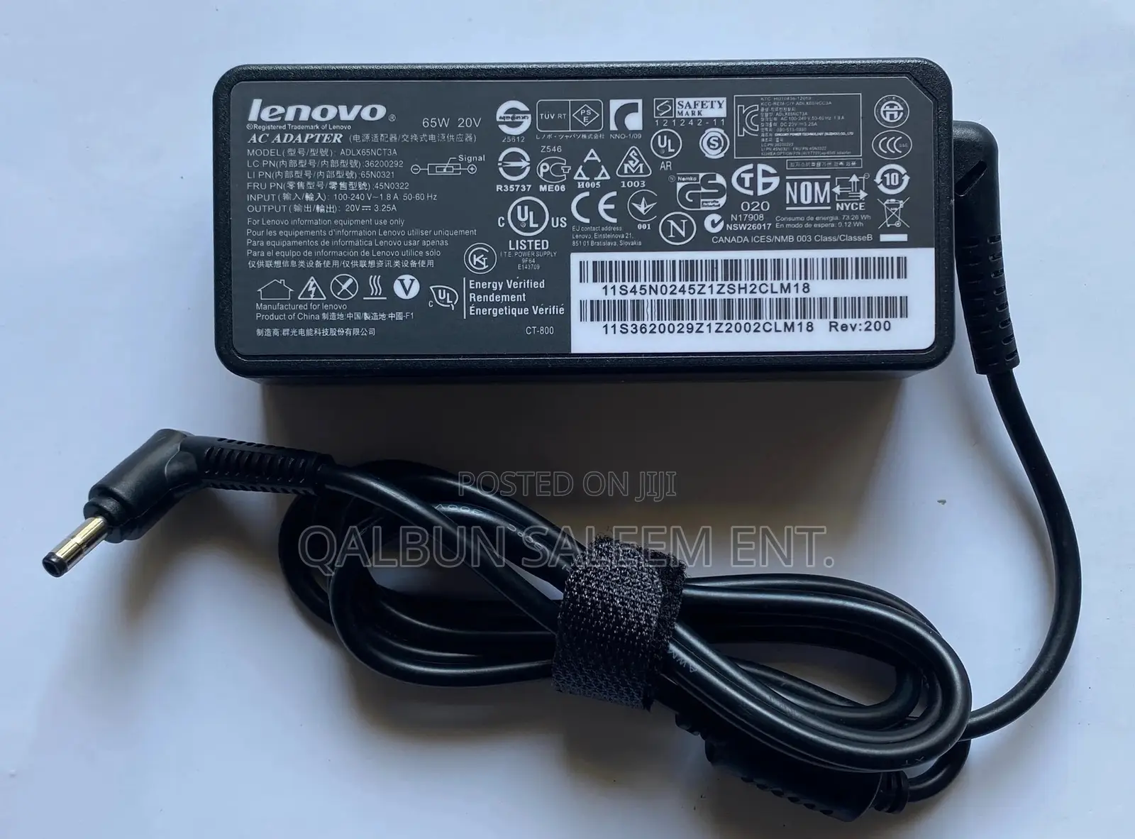Original Lenovo Small Pin 65W Laptop Adapter 20V 3.25A