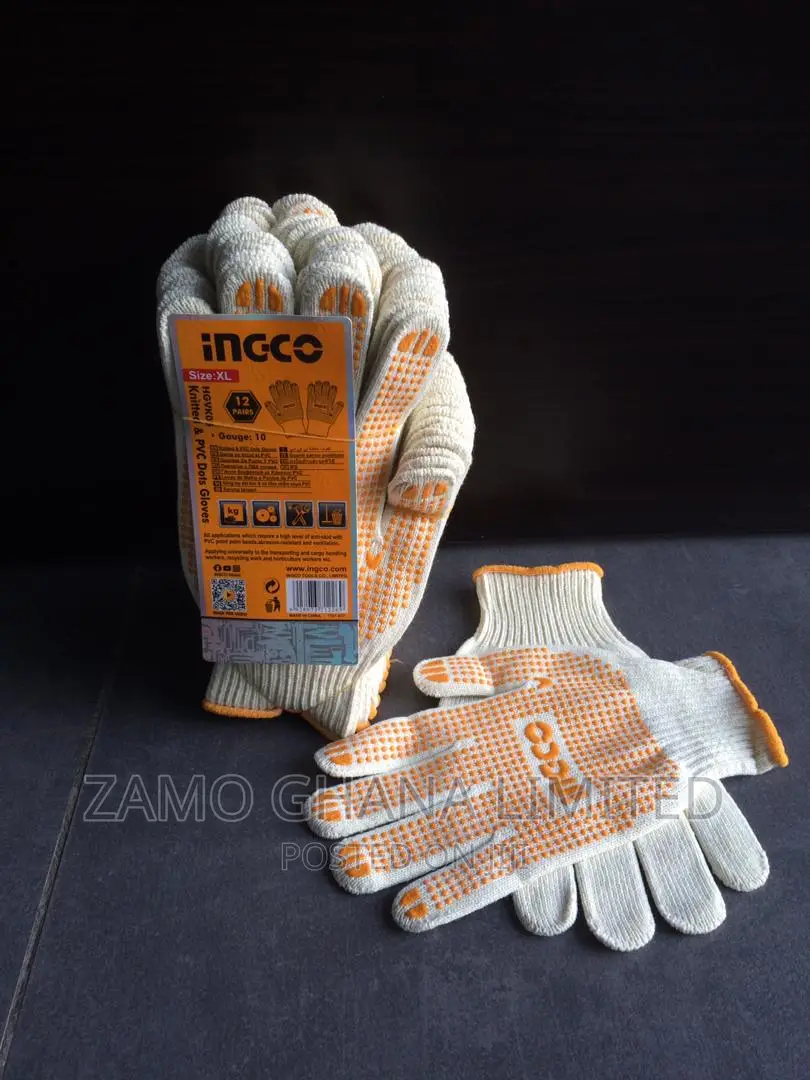Knitted & Pvc Dots Gloves - Hgvk05