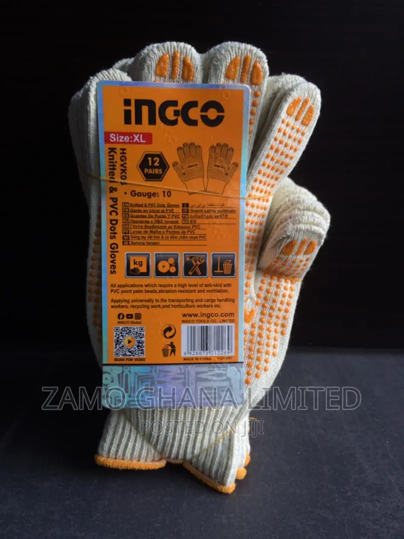 Knitted & Pvc Dots Gloves - Hgvk05
