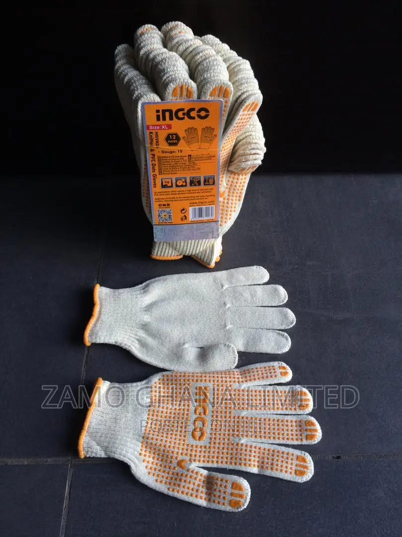 Knitted & Pvc Dots Gloves - Hgvk05