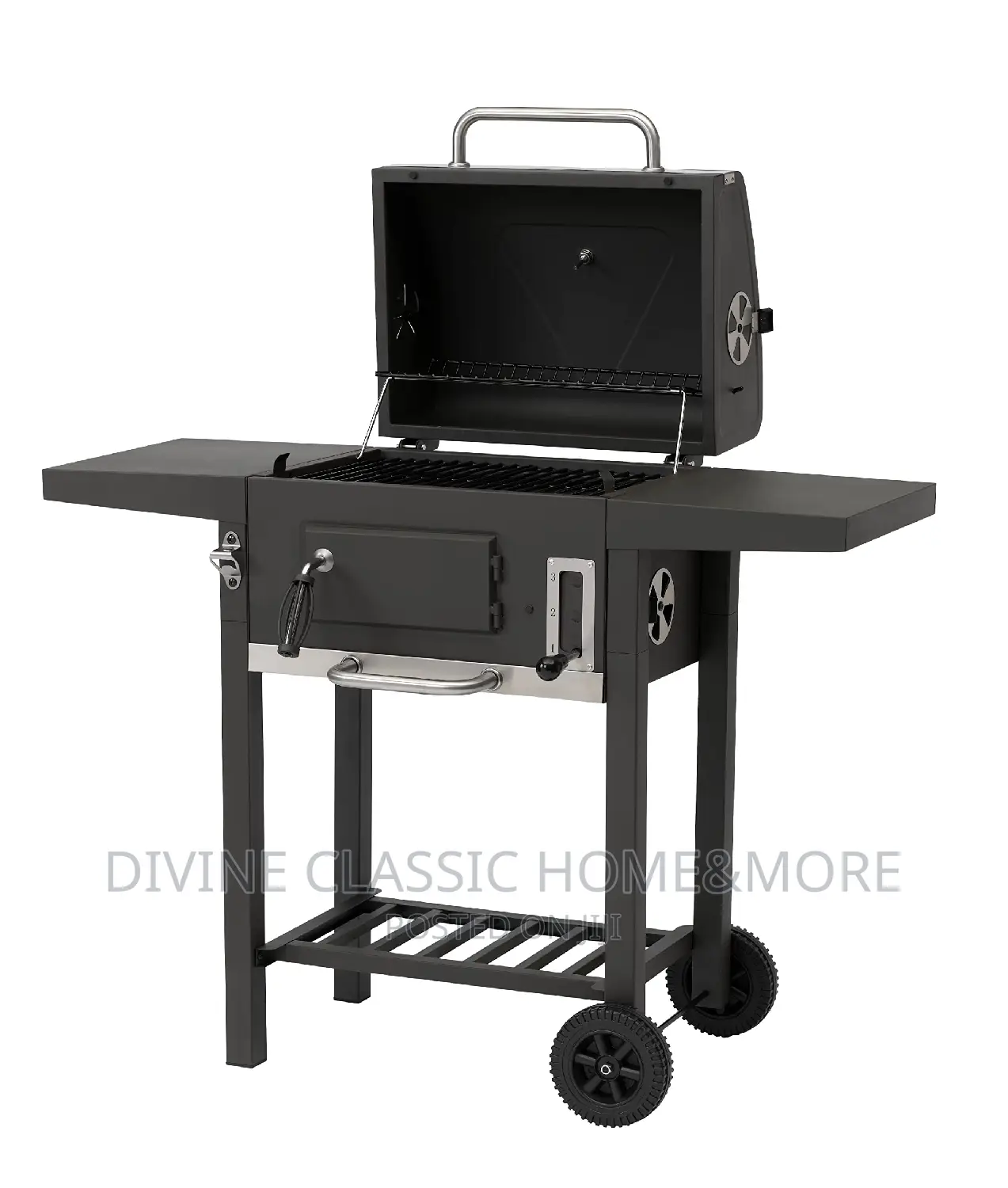 Tepro Charcoal Bbq Grill With 2 Sided Shelves