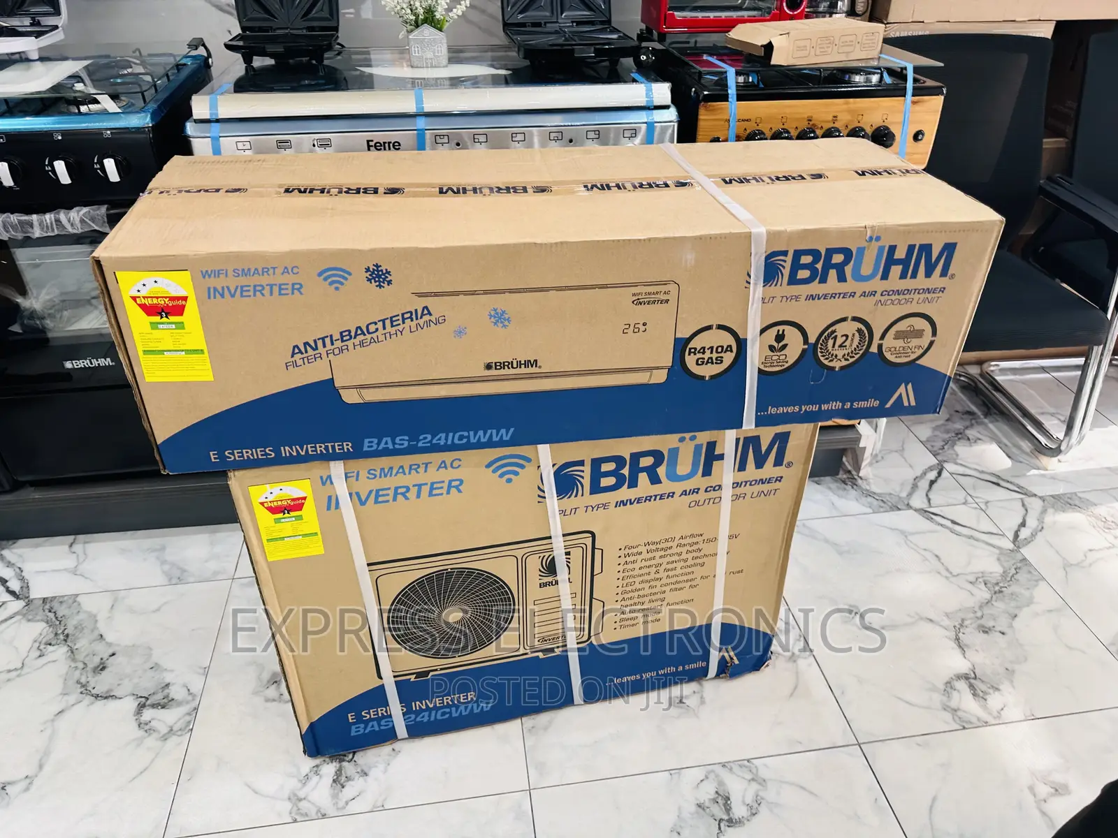 Stylish Design White Bruhm Inverter Split 2.5hp AC