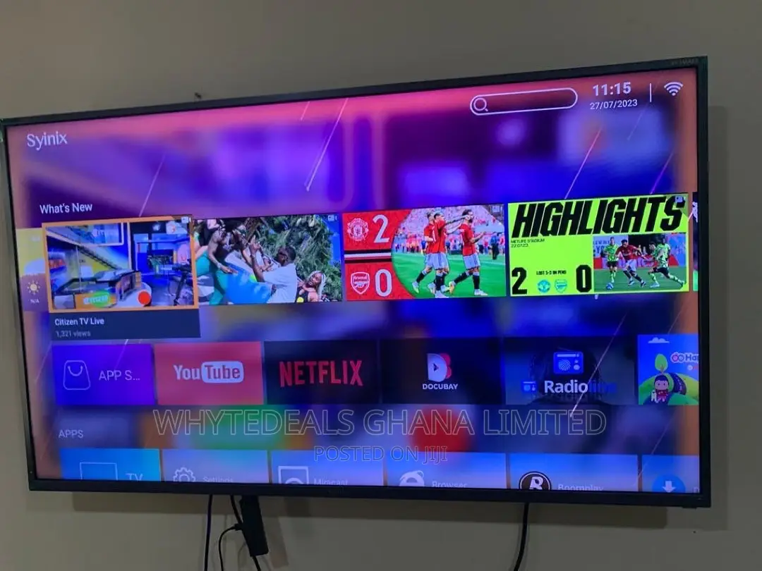 50 Inch Frameless Syinix Smart Android Uhd Voice-Control