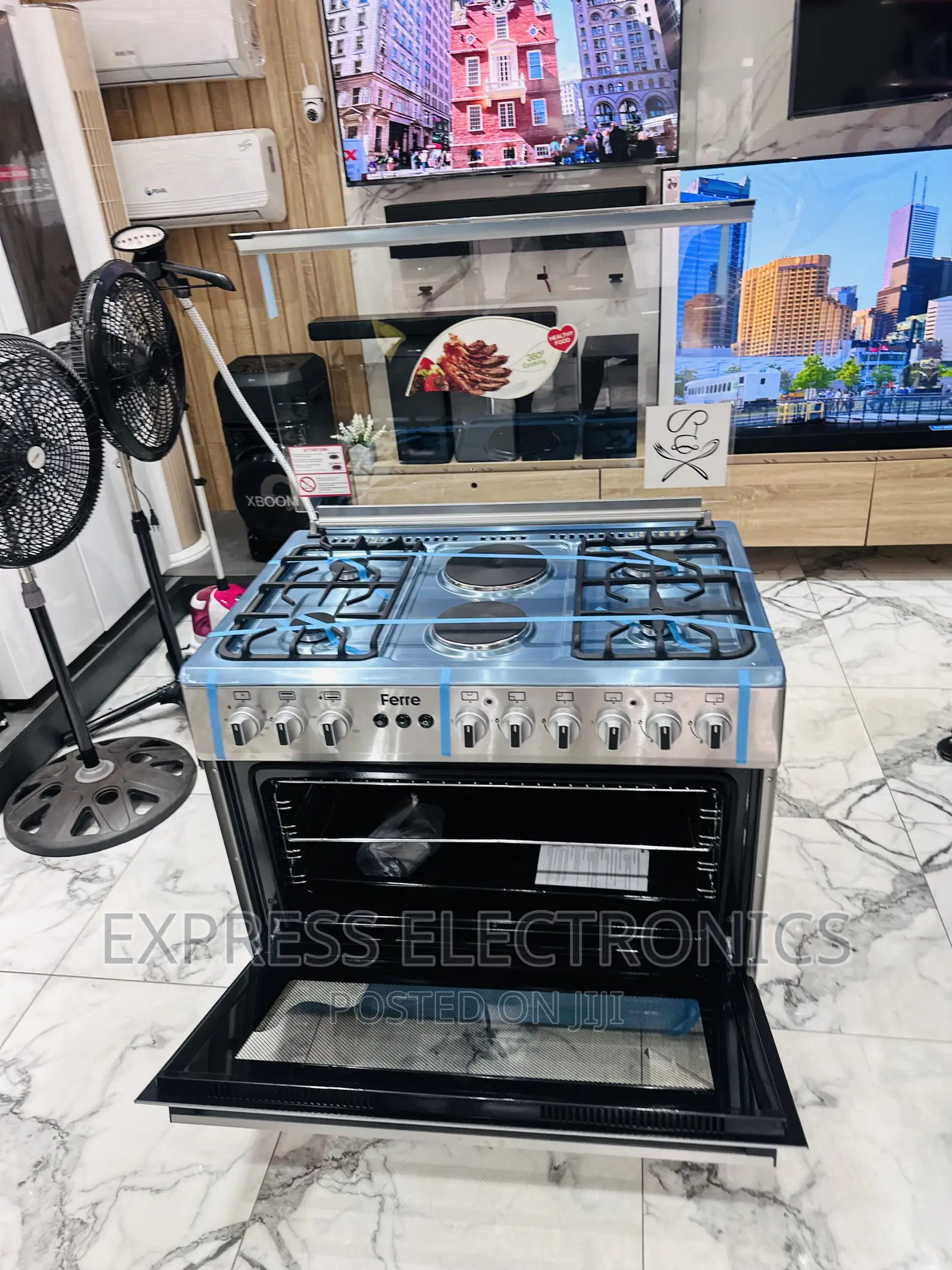 60/90 Gas Electric Cooker Oven Grill 4-2 Sliver