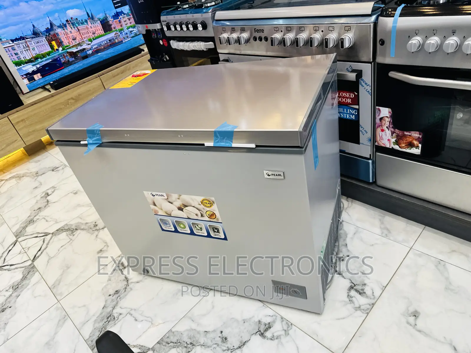 Pearl PCF-290 Chest Freezer Single Door Grey Low Noise