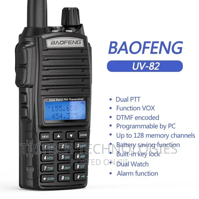 Walikie Talkie Baofeng UV-82 With Earpiece (Dual Band) Radio