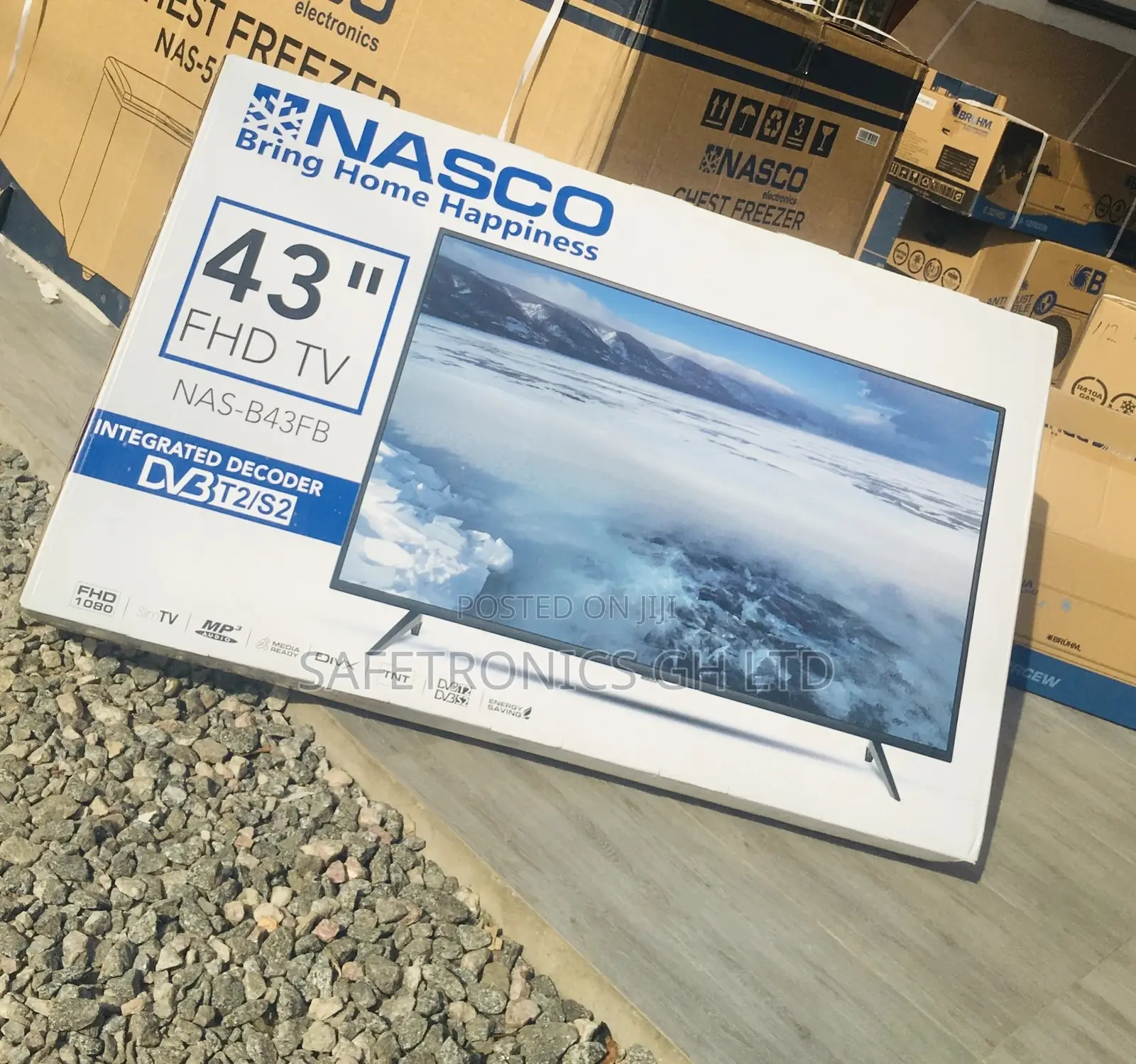 FHD Digital Glossy Satelliet Black Nasco 43 Inches LED Tv