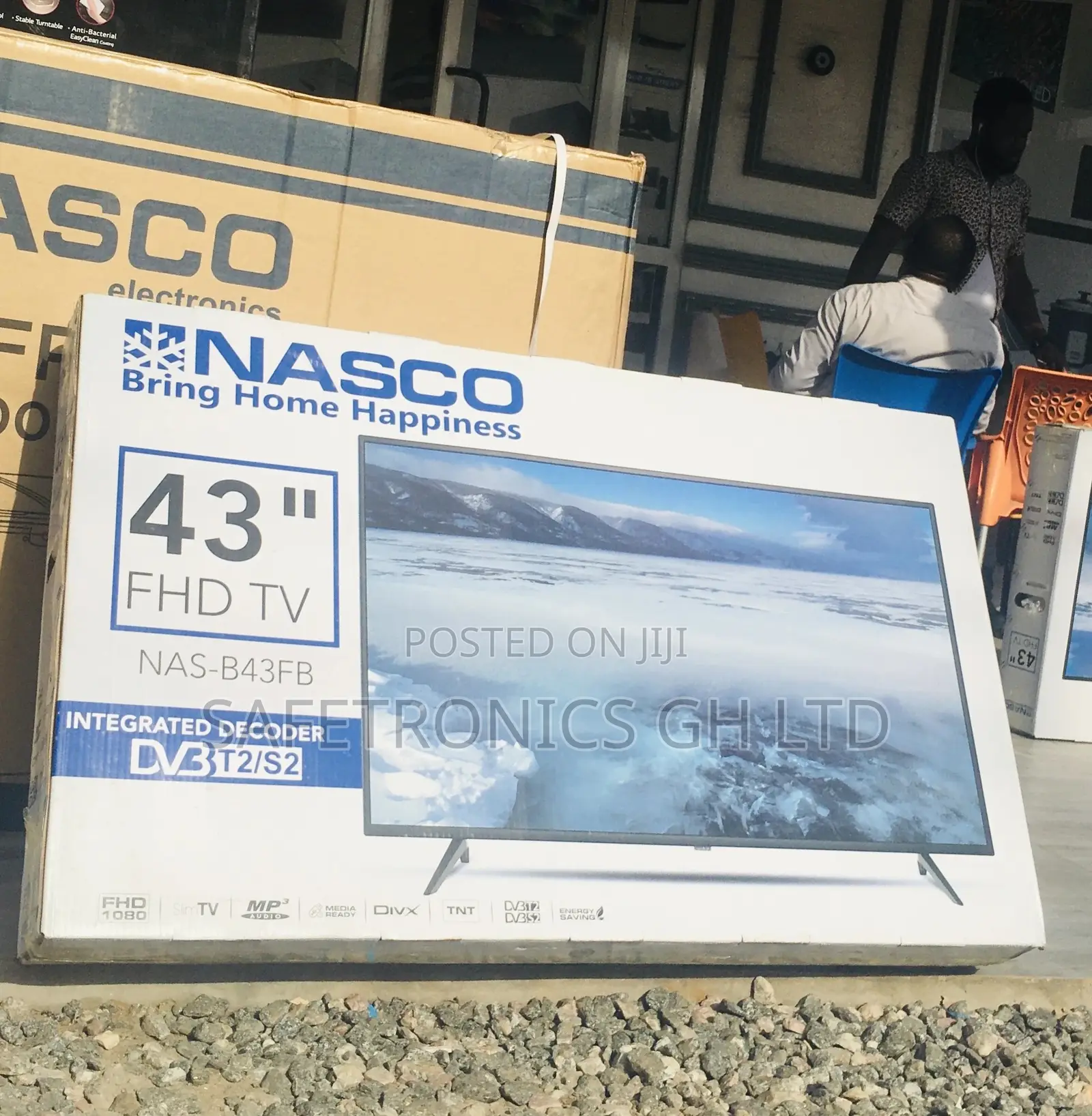 43 Inches FHD Digital Glossy Black LED Nasco Satelliet Tv 