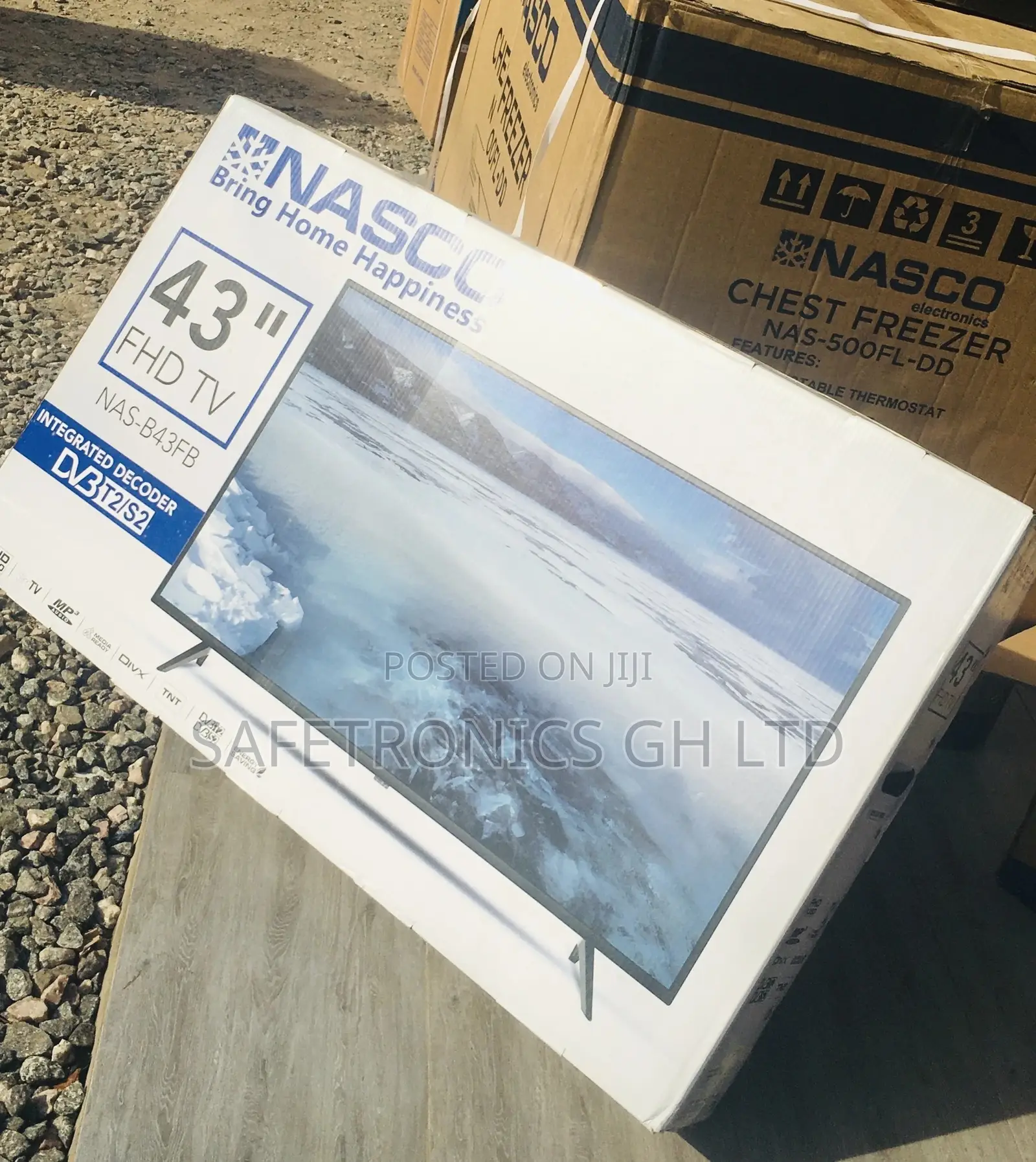 43 Inches FHD Digital Glossy Black LED Nasco Satelliet Tv 