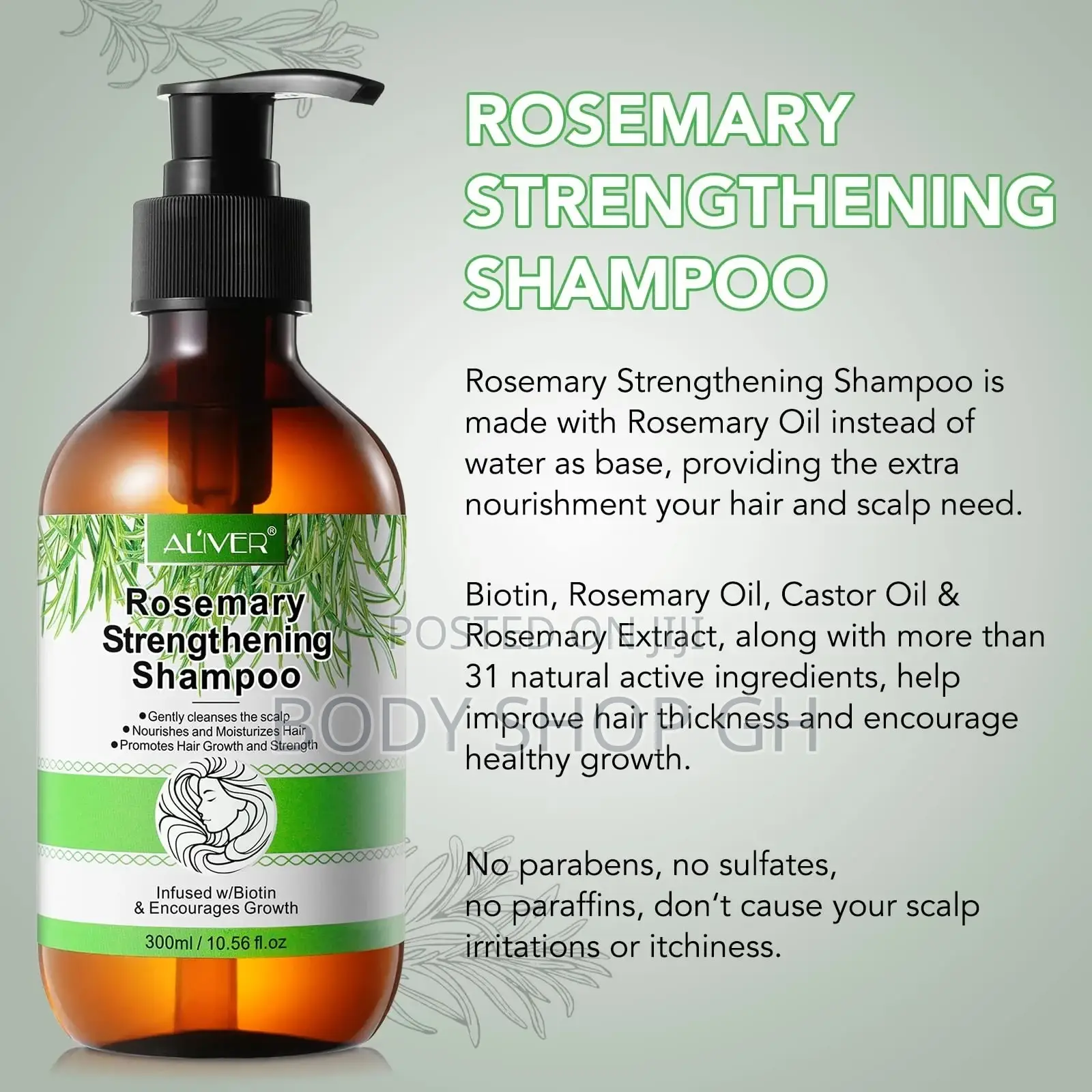 Rosemary Strengthening Shampoo With Biotin for Hair Growth