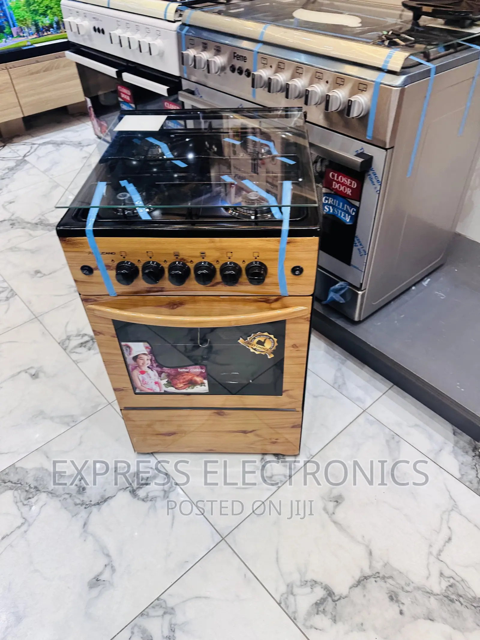 Better Deal on Light Wooden Gas Cooker Oven 4burner