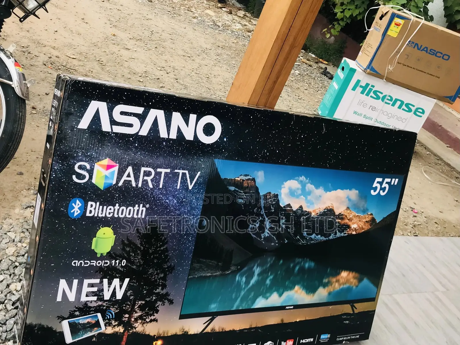 Glossy 65 Inches Led Asano Smart UHD Black Tv