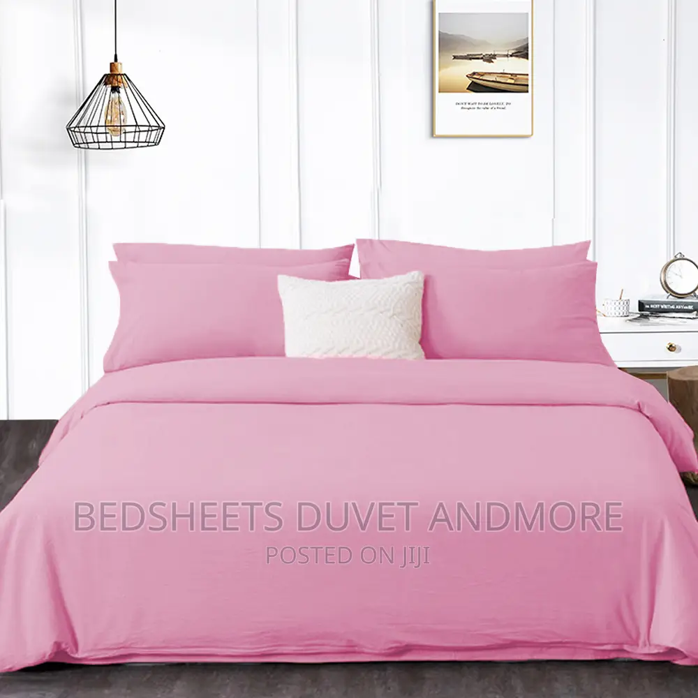 7pcs Pink Duvet Set for King and Queen