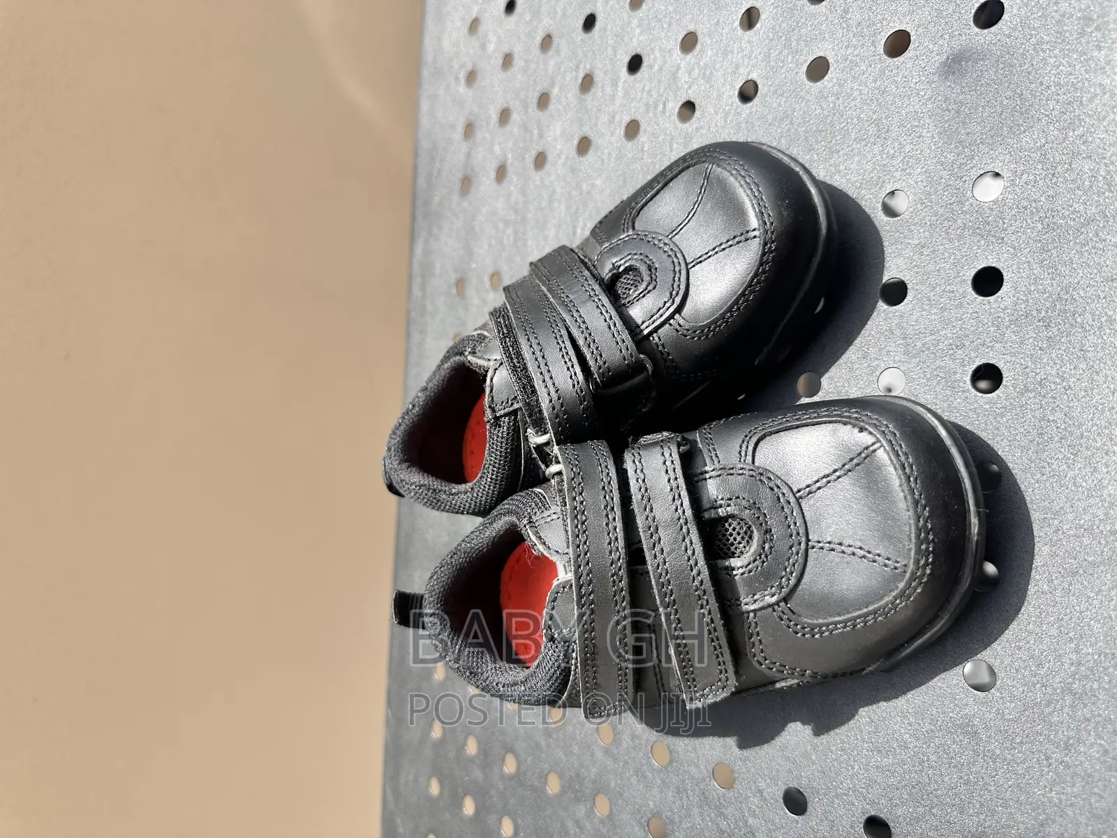 Clarks Uk Double Velcro Black Boys Shoes